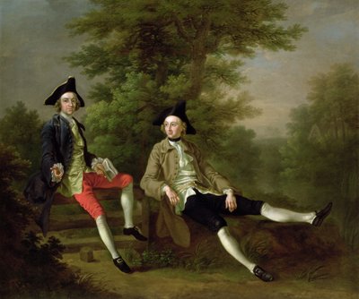 Portret Davida Garricka (1717-79) (z lewej) i Williama Windhama z Felbrigg (1717-61) (z prawej) ok. 1745 r. autorstwa Francis Hayman