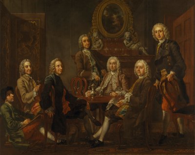 Portret grupy dżentelmenów z artystą autorstwa Francis Hayman