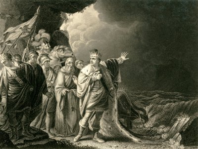 „Kanut upominający swych dworzan”, ok. 1840 r. autorstwa Francis Holl
