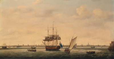 Fregata „Niespodzianka” w Anchor niedaleko Great Yarmouth w Norfolk autorstwa Francis Holman