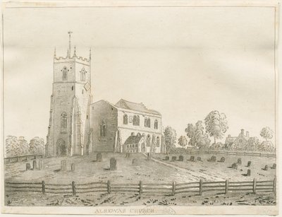 Alrewas Church: rycina akwatinty, bd [?1848] autorstwa Francis Jukes