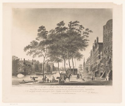 Widok na Prinsengracht i Westerkerk w Amsterdamie Widok na Prince Graft-Lanuor Graft-and Wester Church-Amsterdam (tytuł na obiekcie) autorstwa Francis Jukes