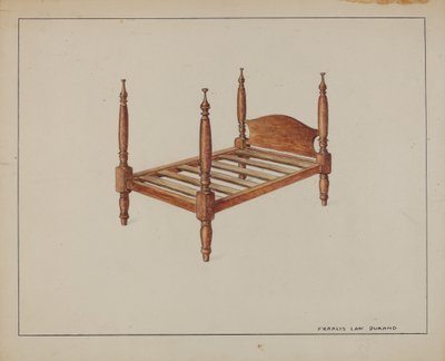 Łóżko dla lalek autorstwa Francis Law Durand