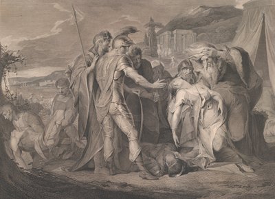 Król Lear opłakujący ciało Kordelii Szekspira, Król Lear, Akt 5, Scena..., 1 sierpnia 1792. autorstwa Francis Legat