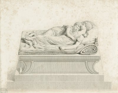 Katedra w Lichfield - „Śpiące dzieci”: grawerowanie i [?XIX wiek] (druk) autorstwa Francis Legatt Chantrey