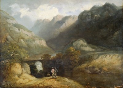 „Most Aberglaslyn”, 1770-1840 autorstwa Francis Nicholson