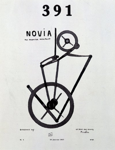 Okładka magazynu "391" nr 1 autorstwa Picabii (1879-1953), 25/1/1917. autorstwa Francis Picabia