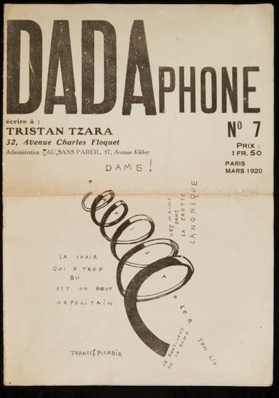 Przednia okładka "Dadaphone" nr 7 autorstwa Francis Picabia