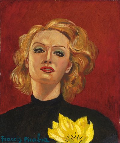 Kobieta z żółtym kwiatem, ok. 1941-2 (olej na płycie) autorstwa Francis Picabia