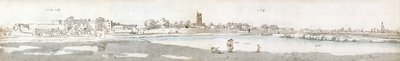 Cardiff w 1678 roku (akwarela i brązowy tusz na papierze) autorstwa Francis Place