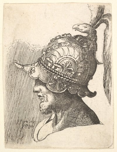Głowa w hełmie, 1662-78. autorstwa Francis Place