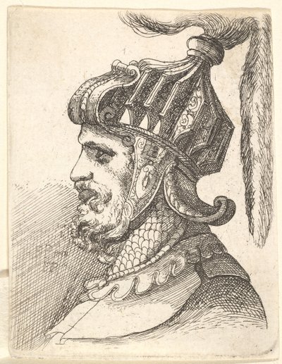 Głowa w hełmie, 1662-78. autorstwa Francis Place