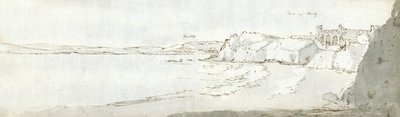 Port Tenby, ok. 1678 (akwarela i brązowy tusz na papierze) autorstwa Francis Place