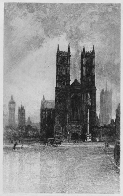 „Wieże Westminsterskie”, ok. 1897 r. autorstwa Francis S Walker