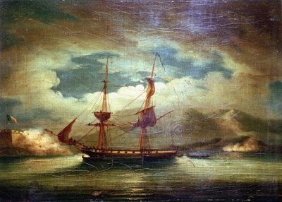 Francuski statek "Le Curieux" na Martynice, 3 lutego autorstwa Francis Sartorius