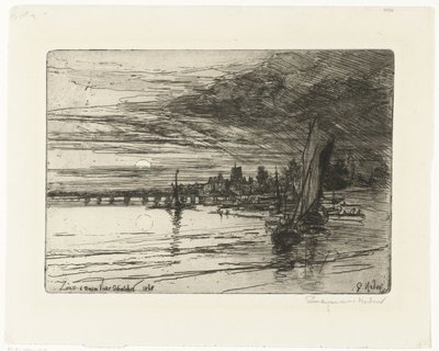 Most na Tamizie Most Battersea autorstwa Francis Seymour Haden (Sir) (signed by artist)