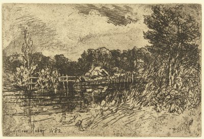 Test rzeki w Longparish Test w Longparish autorstwa Francis Seymour Haden (Sir) (signed by artist)