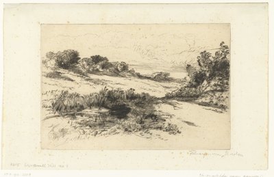Pagórkowaty krajobraz w Swanage Wzgórze Wiatraka autorstwa Francis Seymour Haden (Sir) (signed by artist)