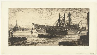 Demontaż statku Agamemnon Zerwanie z Ageememnon autorstwa Francis Seymour Haden (Sir) (signed by artist)