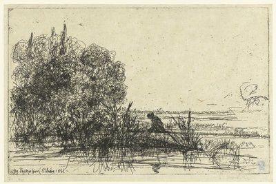 Twickenham aan de Themes Kościół Twickenham Twickenham (tytuł na obiekcie) autorstwa Francis Seymour Haden (Sir) (signed by artist)