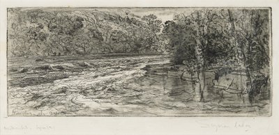 Prawdopodobne miejsce na łososia, 1889 autorstwa Francis Seymour Haden