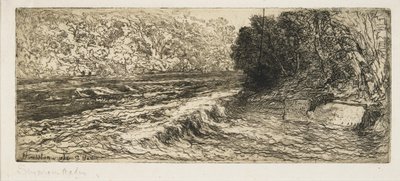 Prawdopodobne miejsce na łososia, 1889 autorstwa Francis Seymour Haden