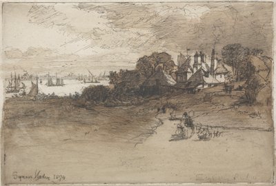 Farma w Essex, 1874. autorstwa Francis Seymour Haden