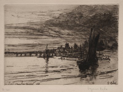 Most Battersea, 1868. autorstwa Francis Seymour Haden