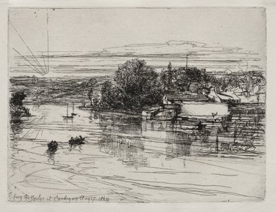 Most Cardigan, 1864. autorstwa Francis Seymour Haden