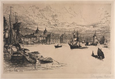 Greenwicz. autorstwa Francis Seymour Haden
