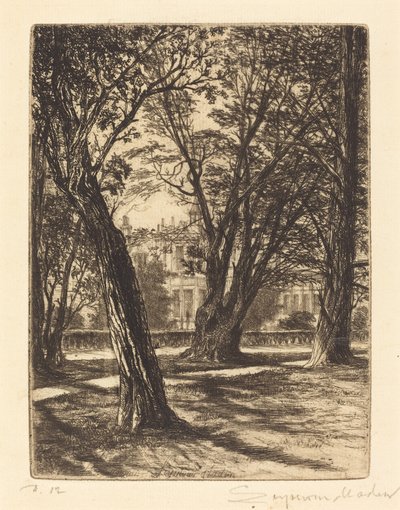 Ogrody Kensington (Mały Talerz) autorstwa Francis Seymour Haden