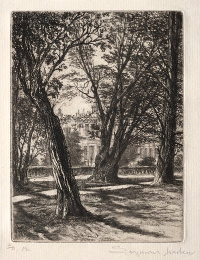 Ogrody Kensington (Mały Talerz) autorstwa Francis Seymour Haden