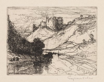 Zamek Kilgaren, 1864. autorstwa Francis Seymour Haden