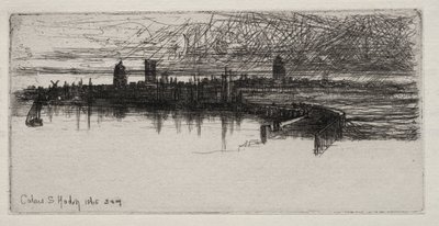 Małe molo w Calais, 1865, godz. autorstwa Francis Seymour Haden