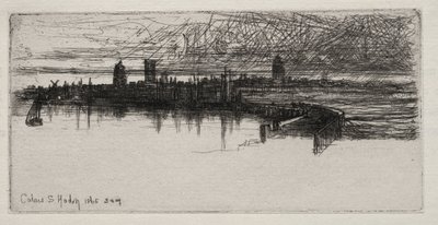 Małe molo w Calais, 1865, 3 nad ranem, 1865. autorstwa Francis Seymour Haden