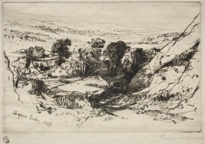 Dziewięć kurhanów w dół, 1877. autorstwa Francis Seymour Haden