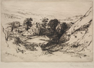 Dziewięć kurhanów w dół, 1877. autorstwa Francis Seymour Haden