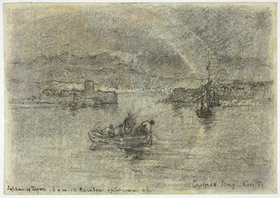 Tęcza nad zatoką Cascais, Sintra, Portugalia autorstwa Francis Seymour Haden
