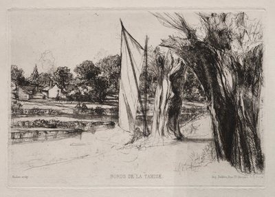 Thames Ditton - Z żaglem autorstwa Francis Seymour Haden