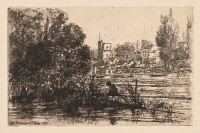 Kościół Twickenham, 1865. autorstwa Francis Seymour Haden