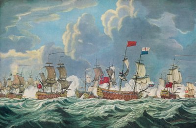 Bitwa nad zatoką Quiberon, c1765 autorstwa Francis Swaine
