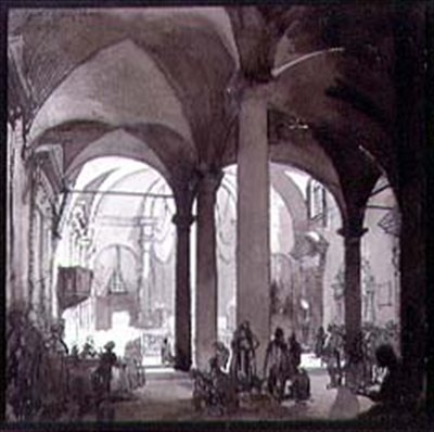 Widok wnętrza kościoła klasztornego, San Felice, Florencja, XX w. autorstwa Francis Sydney Unwin