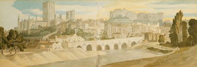 Katedra i zamek w Durham z rzeki Wear, 1811 autorstwa Francis Towne