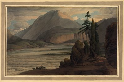 W Dolinie Gryzonia, 1781 (pióro i atrament, pranie na papierze) autorstwa Francis Towne