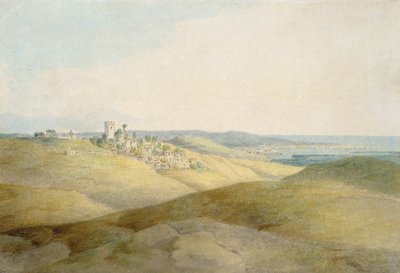 Pough Hill, niedaleko Bude, Cornwall (pióro i atrament i toaleta na papierze) autorstwa Francis Towne