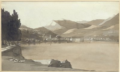 Miasto Lugano, Szwajcaria, 1781 autorstwa Francis Towne