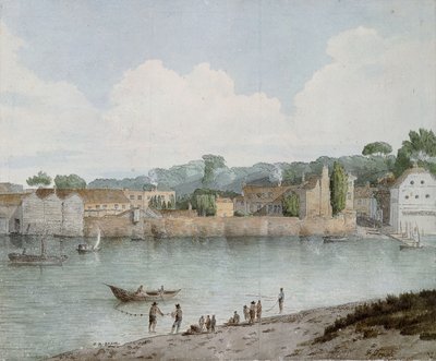 Schody Vauxhall, z Millbank, 1797 autorstwa Francis Towne