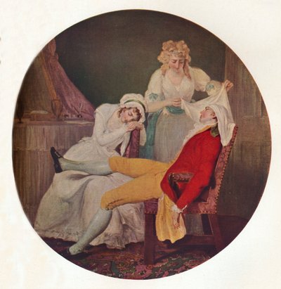 Lady Easys Steinkirk: Scena z Nieustraszonego męża Colleya Cibbera, c1790 autorstwa Francis Wheatley