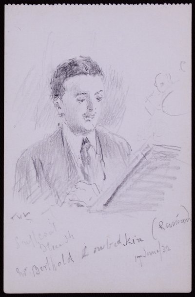 Portret Bertholda Lubetkina autorstwa Francis Wilfred Lawson