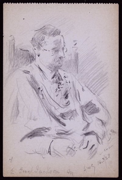 Portret Ernesta Jacksona autorstwa Francis Wilfred Lawson